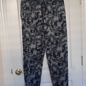 LuLaRoe XL Jax Joggers Black and Grey Floral print